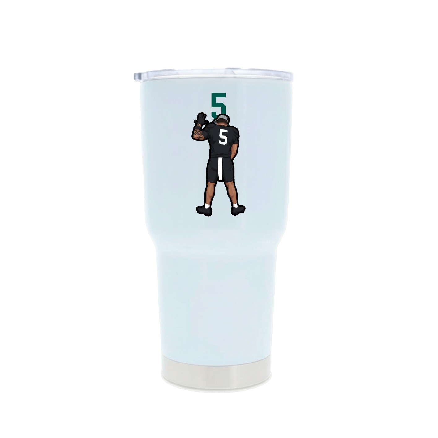 30oz Stainless Steel Tumbler — Number Top in White