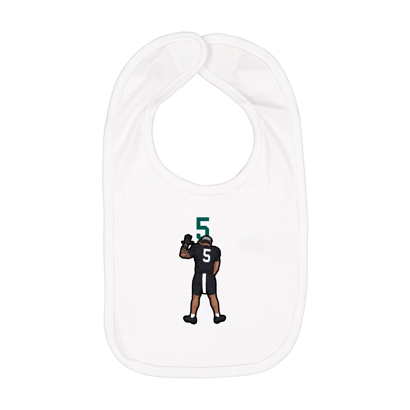 Infant Bib — Number Top in White