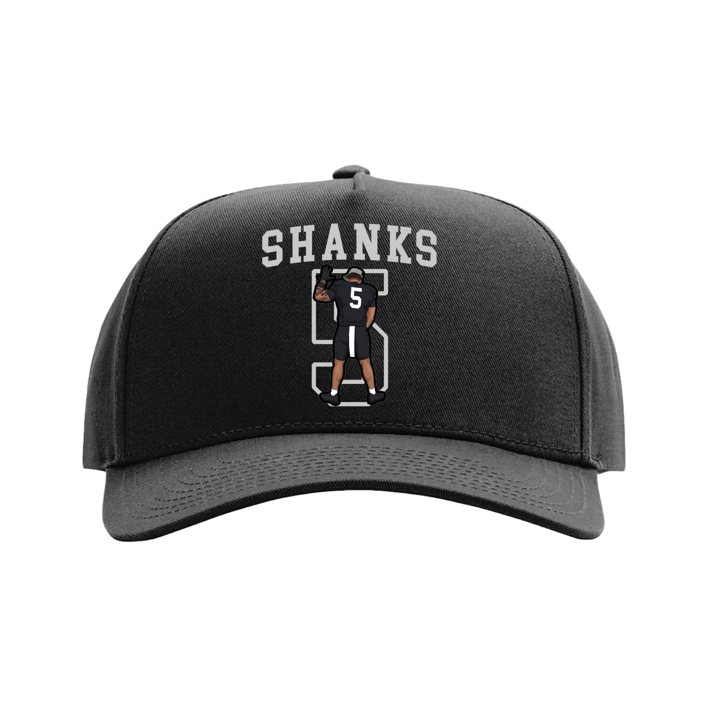 Full Fabric Five-Panel Champ Cap — Shirsey in Black