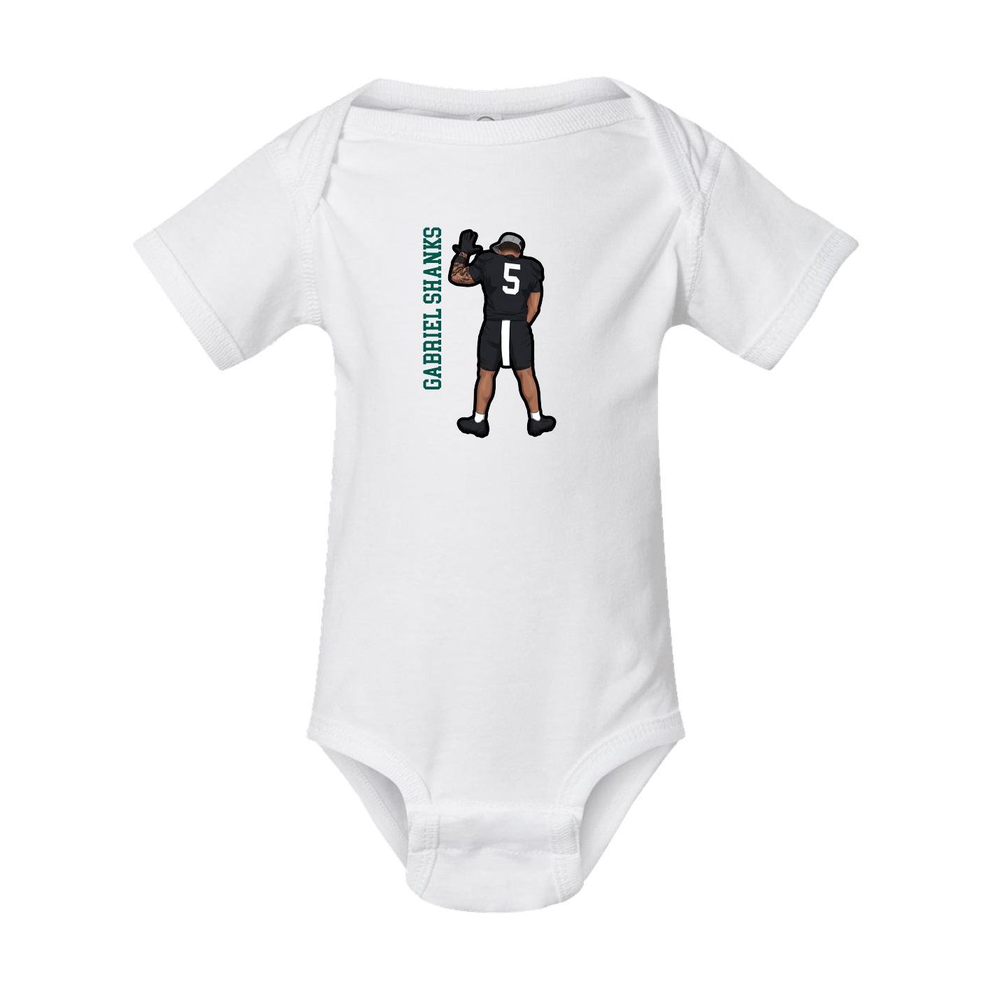 Baby Onesie — Name Vertical in White