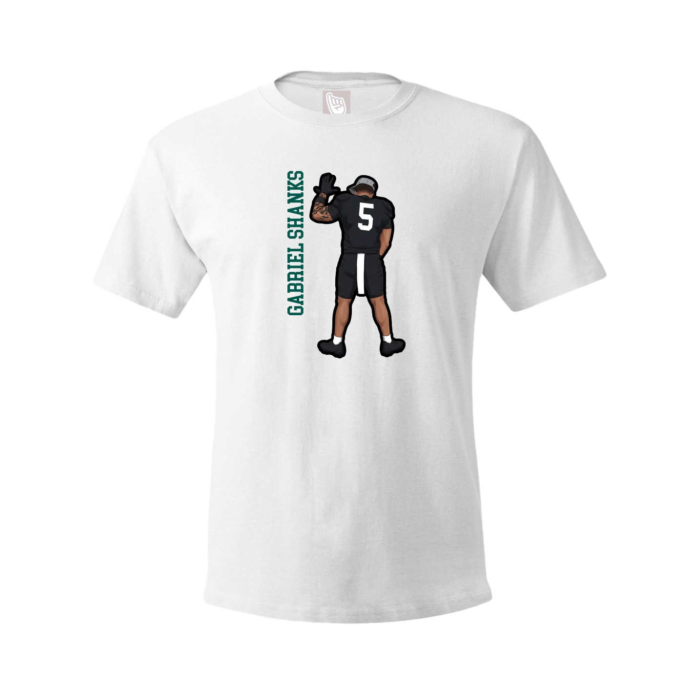 Youth Tee — Name Vertical in White
