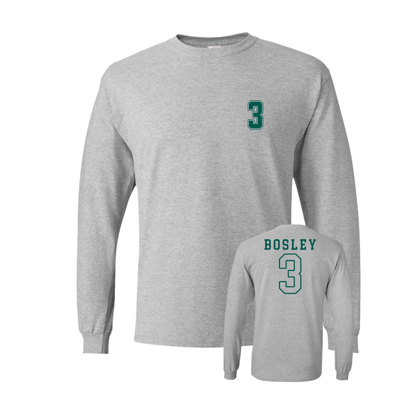 Long Sleeve Tee — Chest Back in Grey