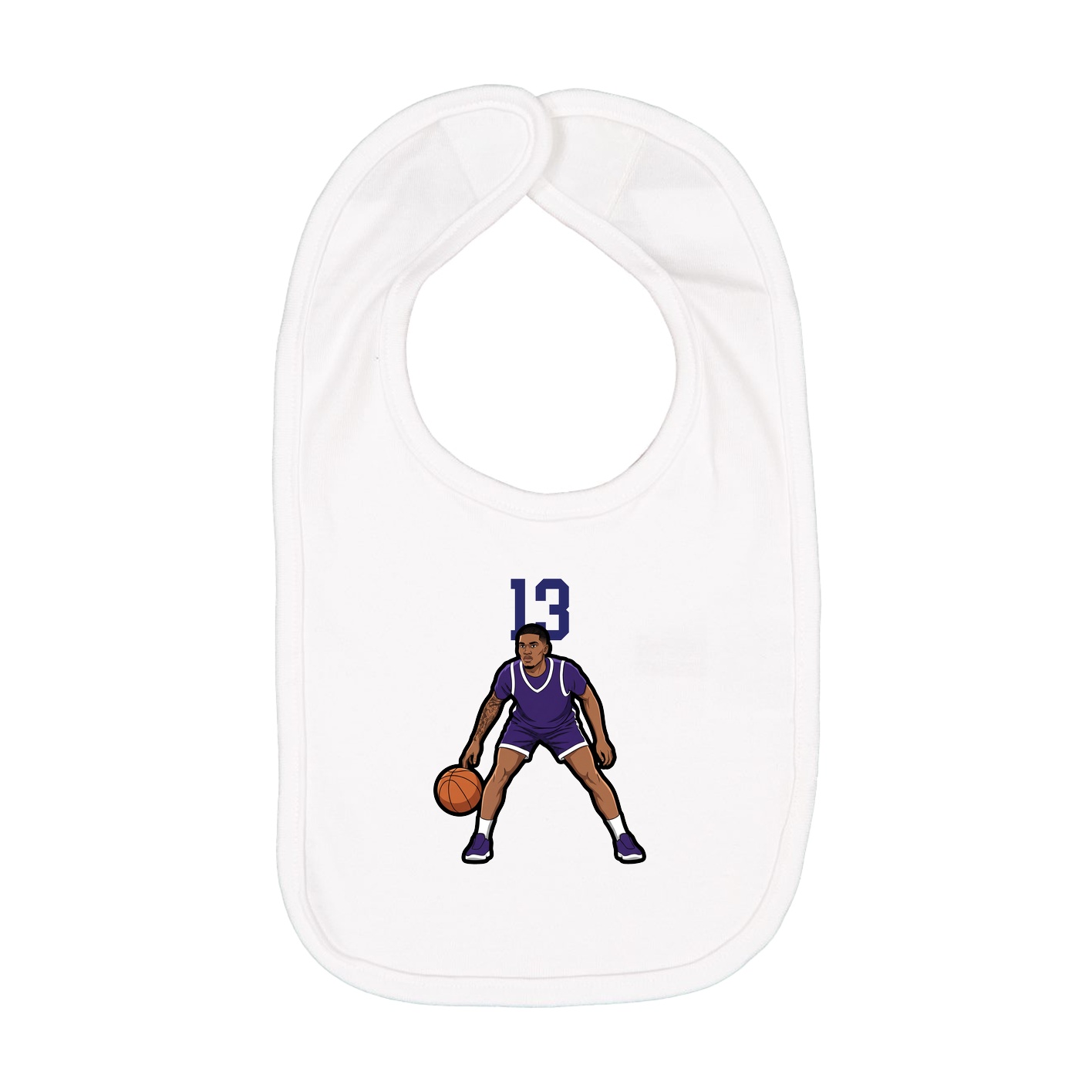Infant Bib — Number Top in White