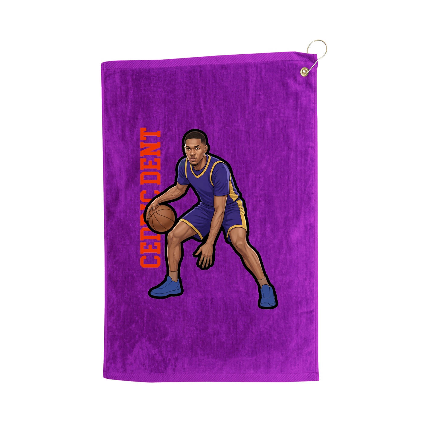 Golf Towel — Name Vertical in Purple