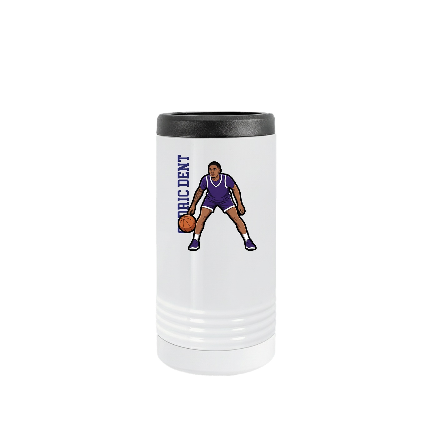 Slim Beverage Holder — Name Vertical in White