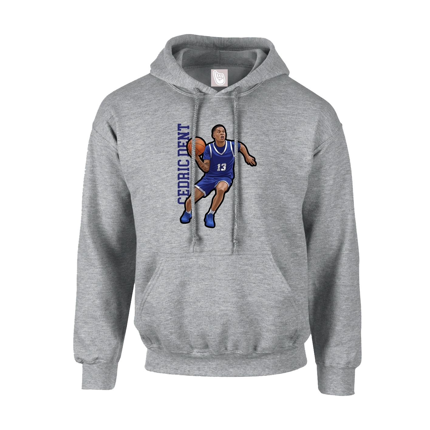 Hoodie — Name Vertical in Grey