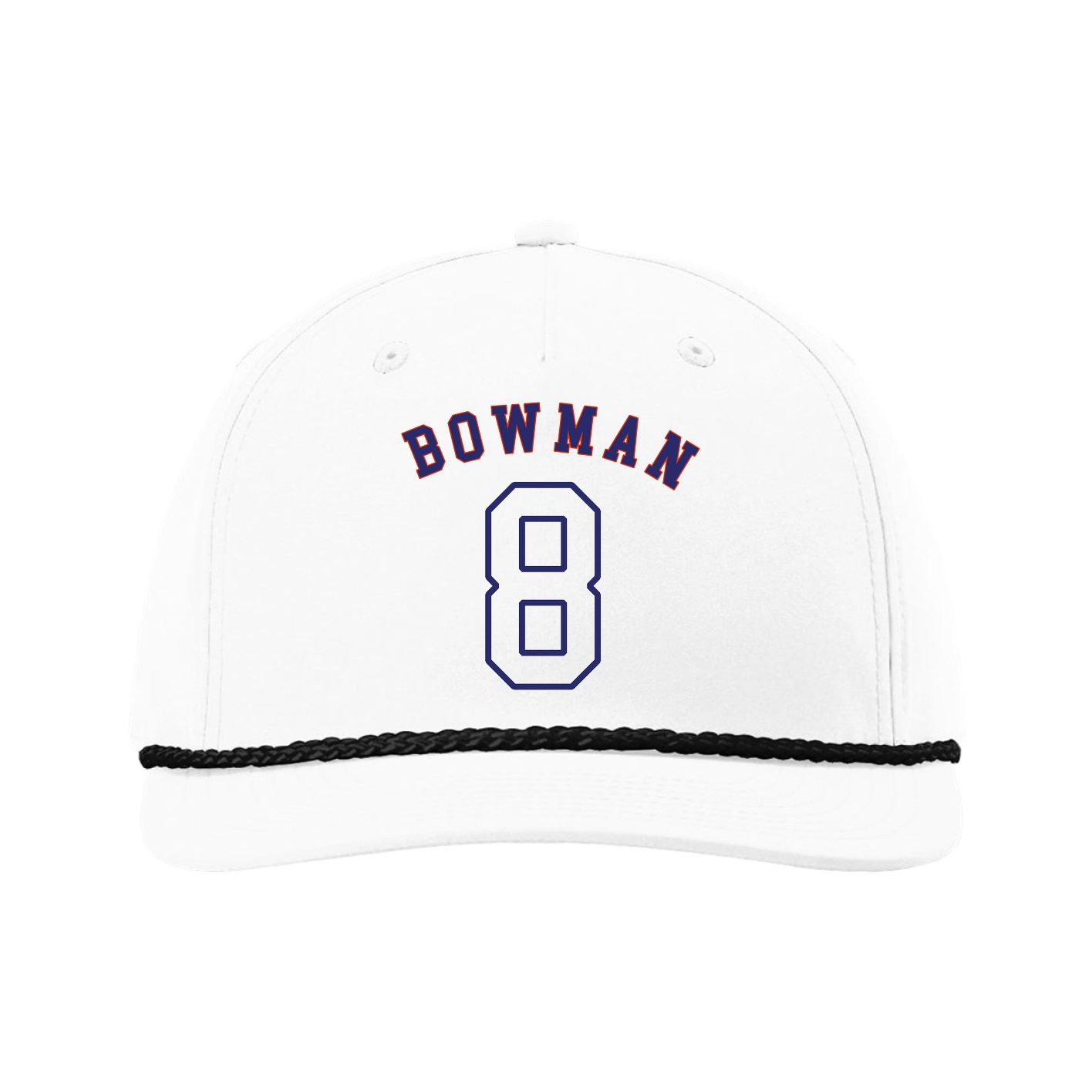 Five-Panel Classic Rope Cap — Shirsey Arch in White