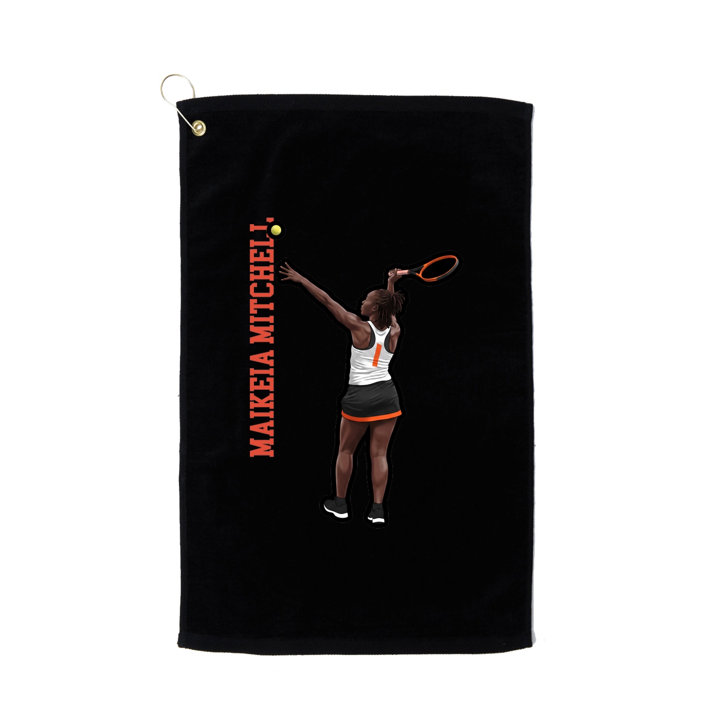 Golf Towel — Name Vertical in Black