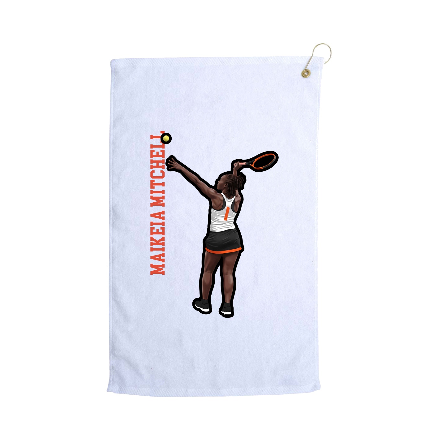Golf Towel — Name Vertical in White