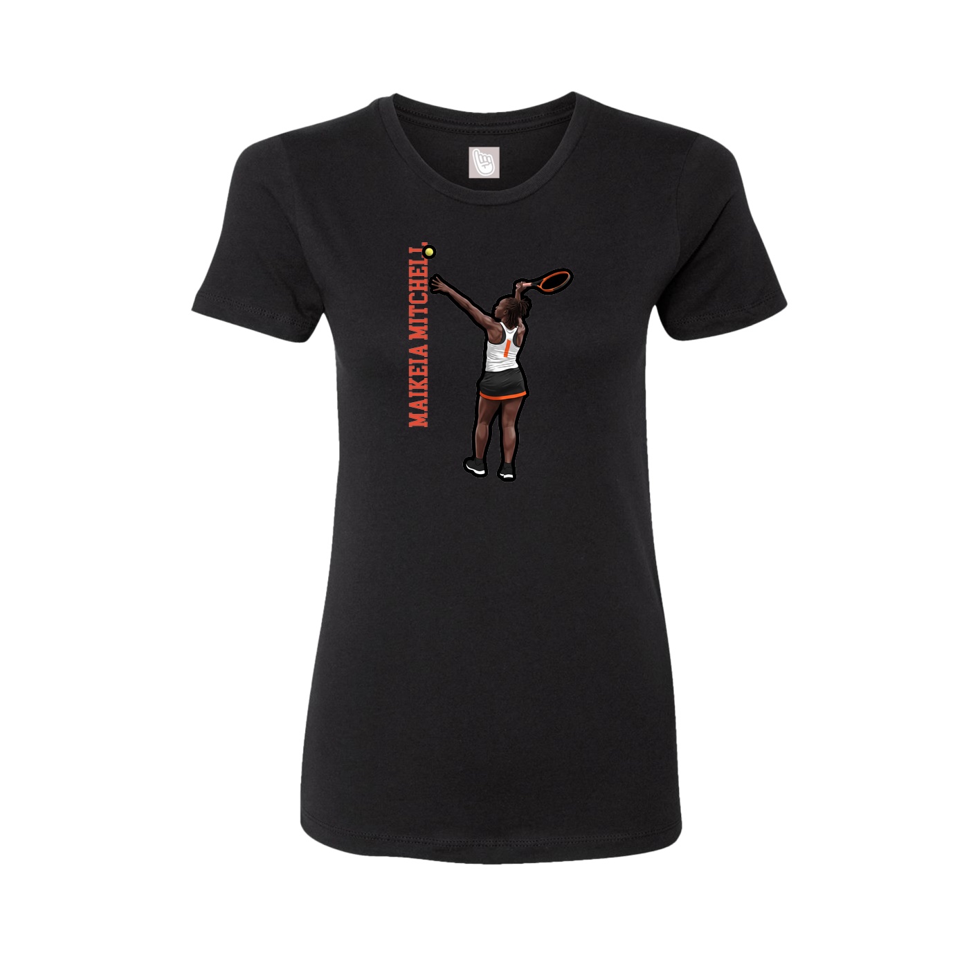 Fitted Women's Tee — Name Vertical in Black