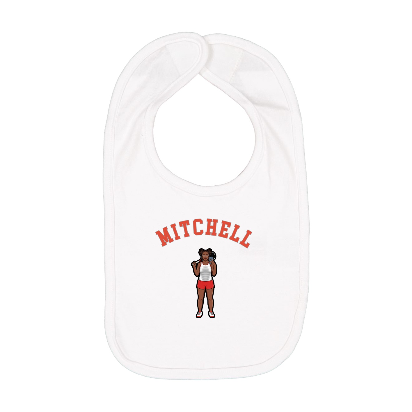 Infant Bib — Shirsey Arch in White