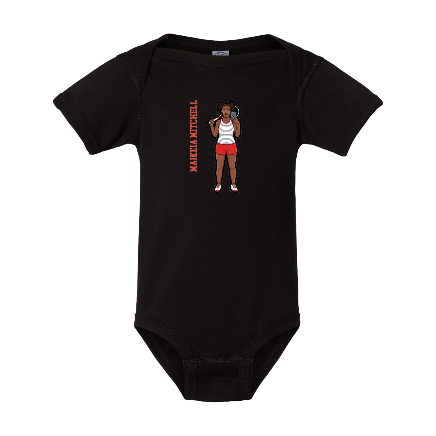 Baby Onesie — Name Vertical in Black