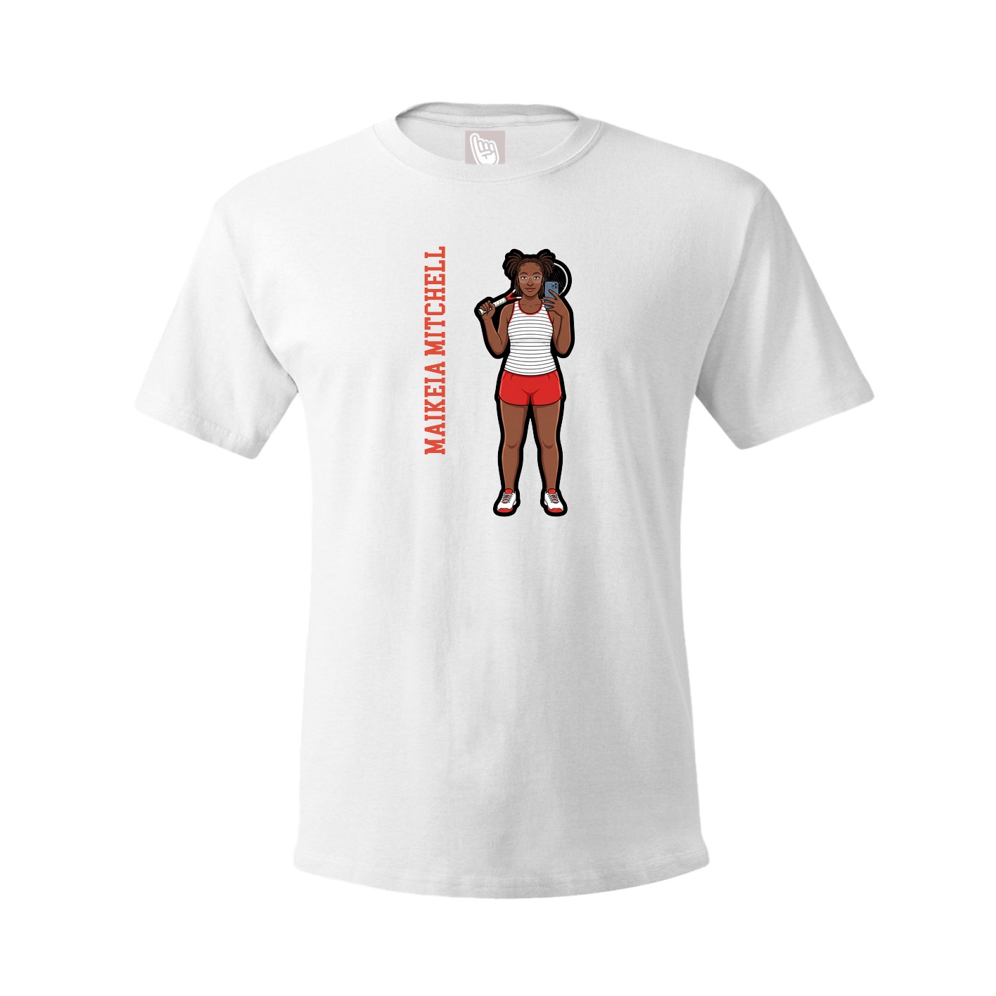 Youth Tee — Name Vertical in White