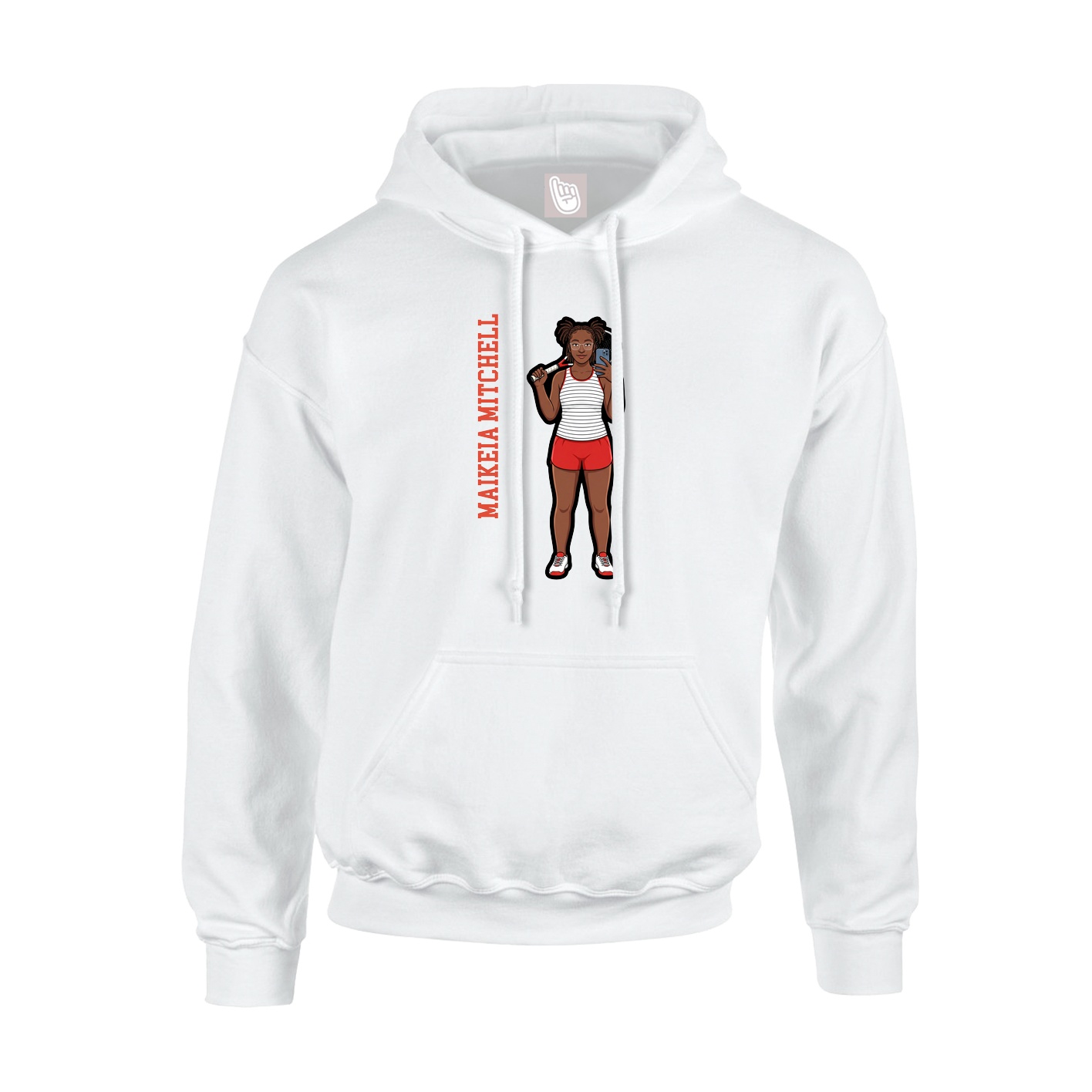 Hoodie — Name Vertical in White