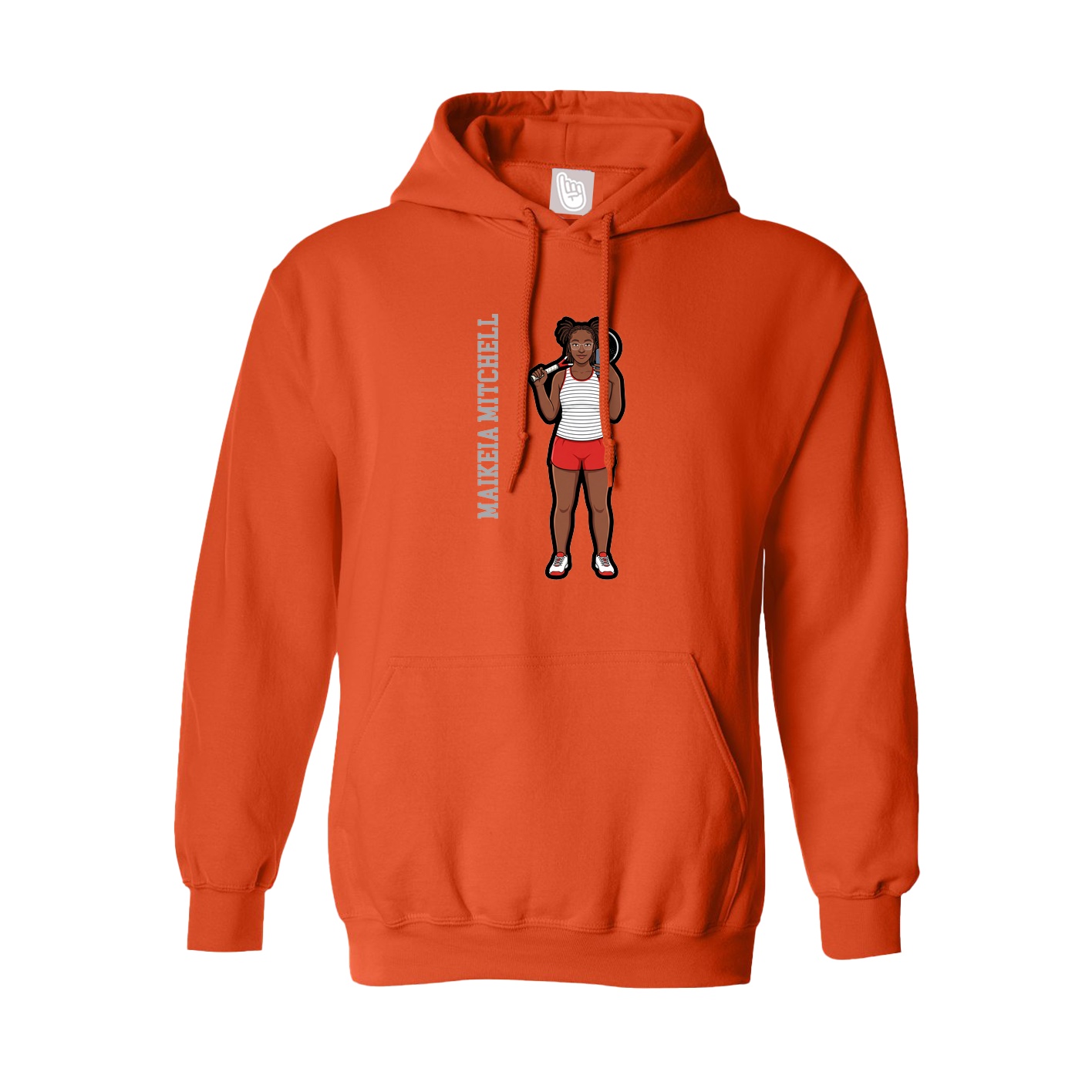 Youth Hoodie — Name Vertical in Orange