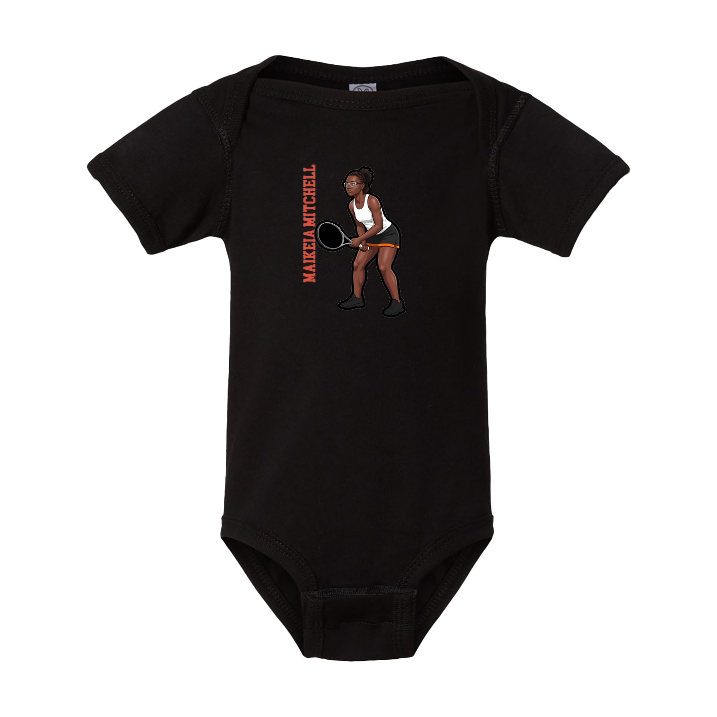 Baby Onesie — Name Vertical in Black