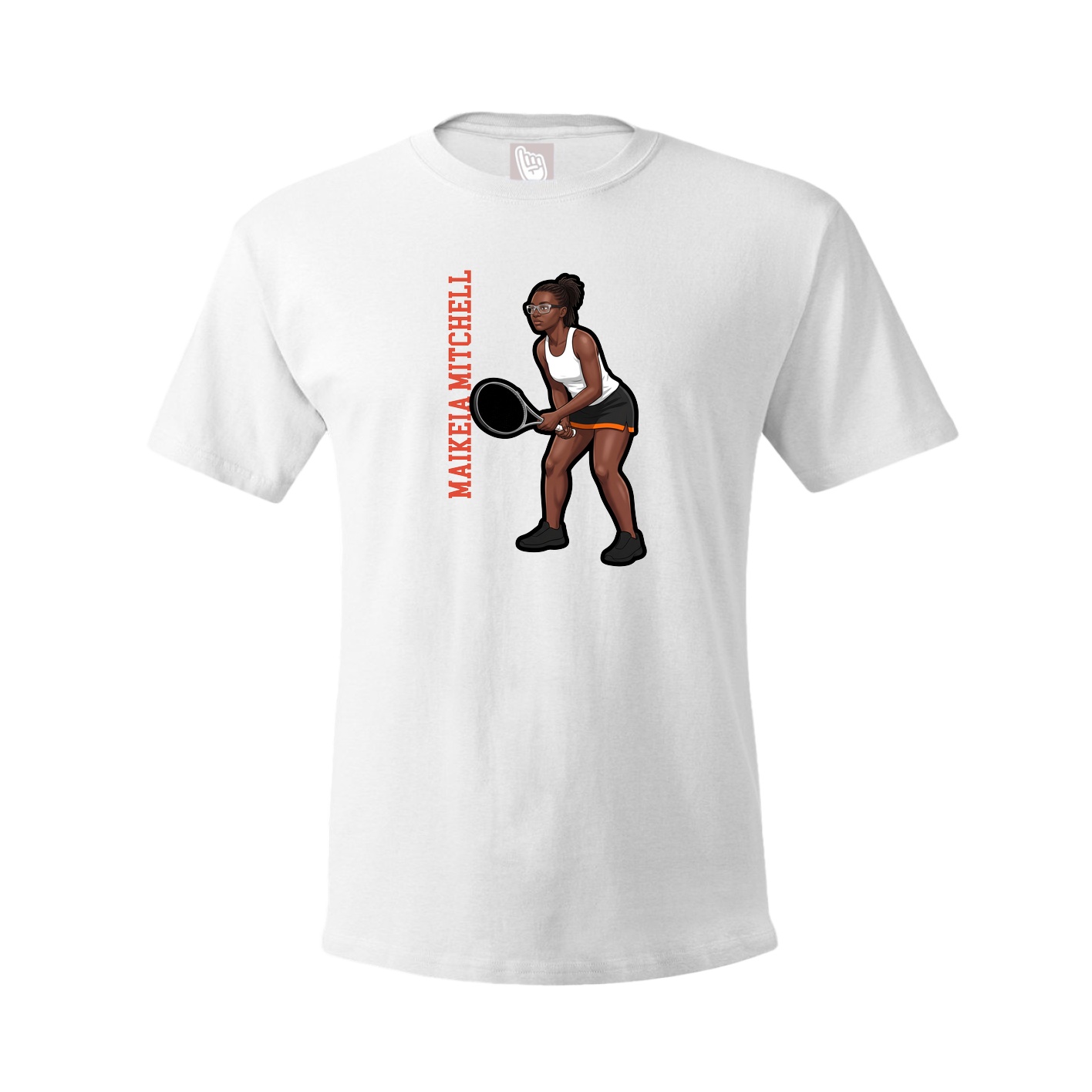 Tee — Name Vertical in White