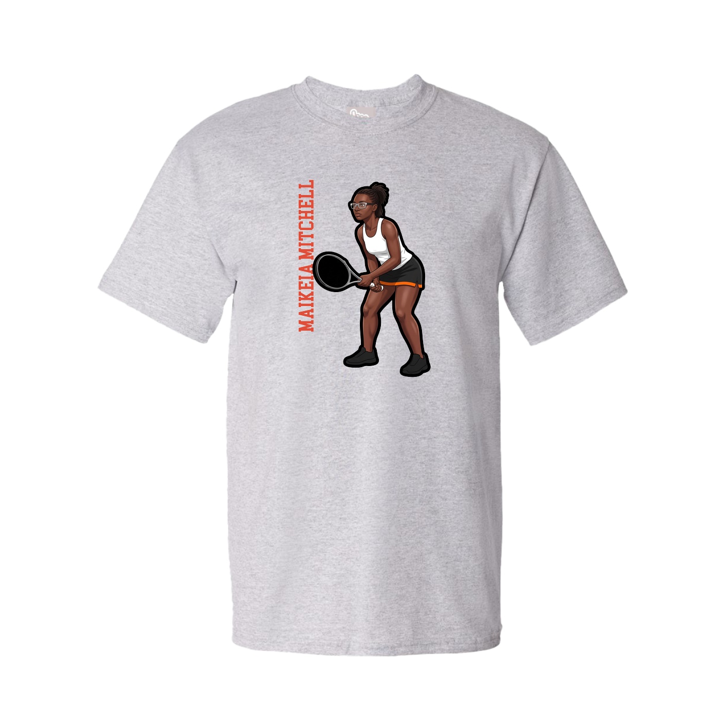 Youth Tee — Name Vertical in Grey