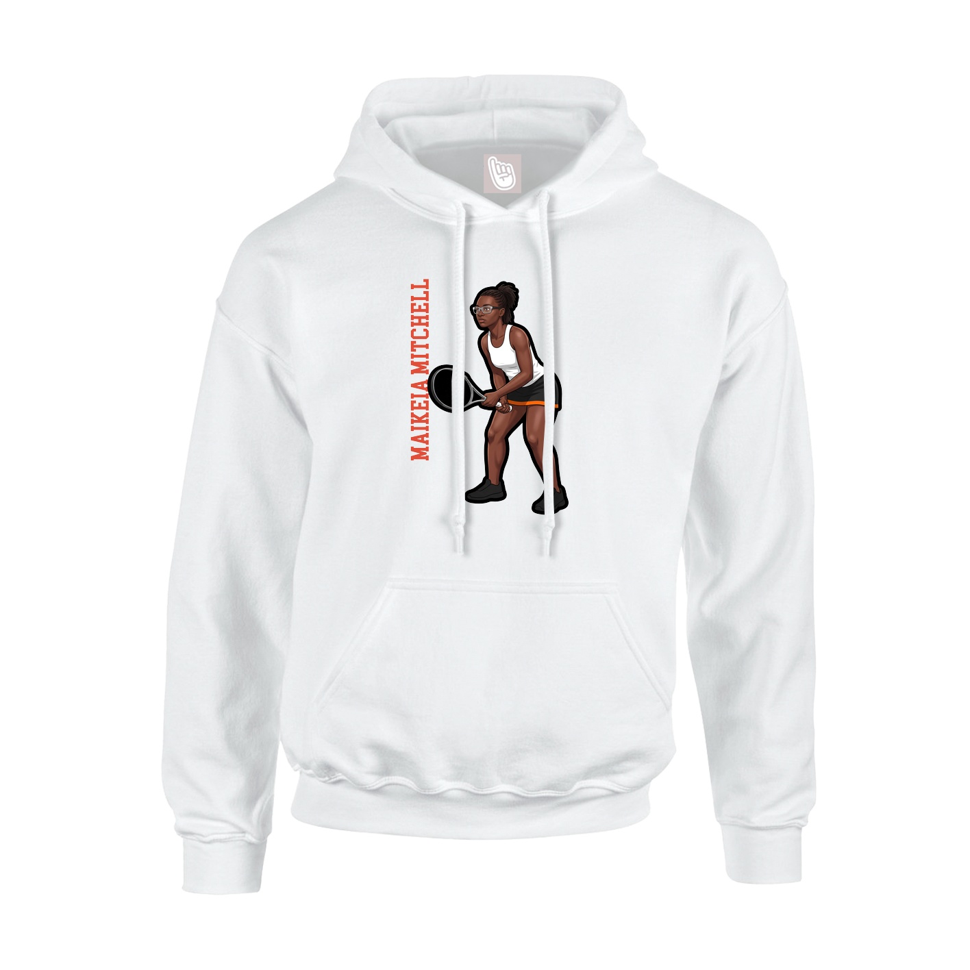 Youth Hoodie — Name Vertical in White