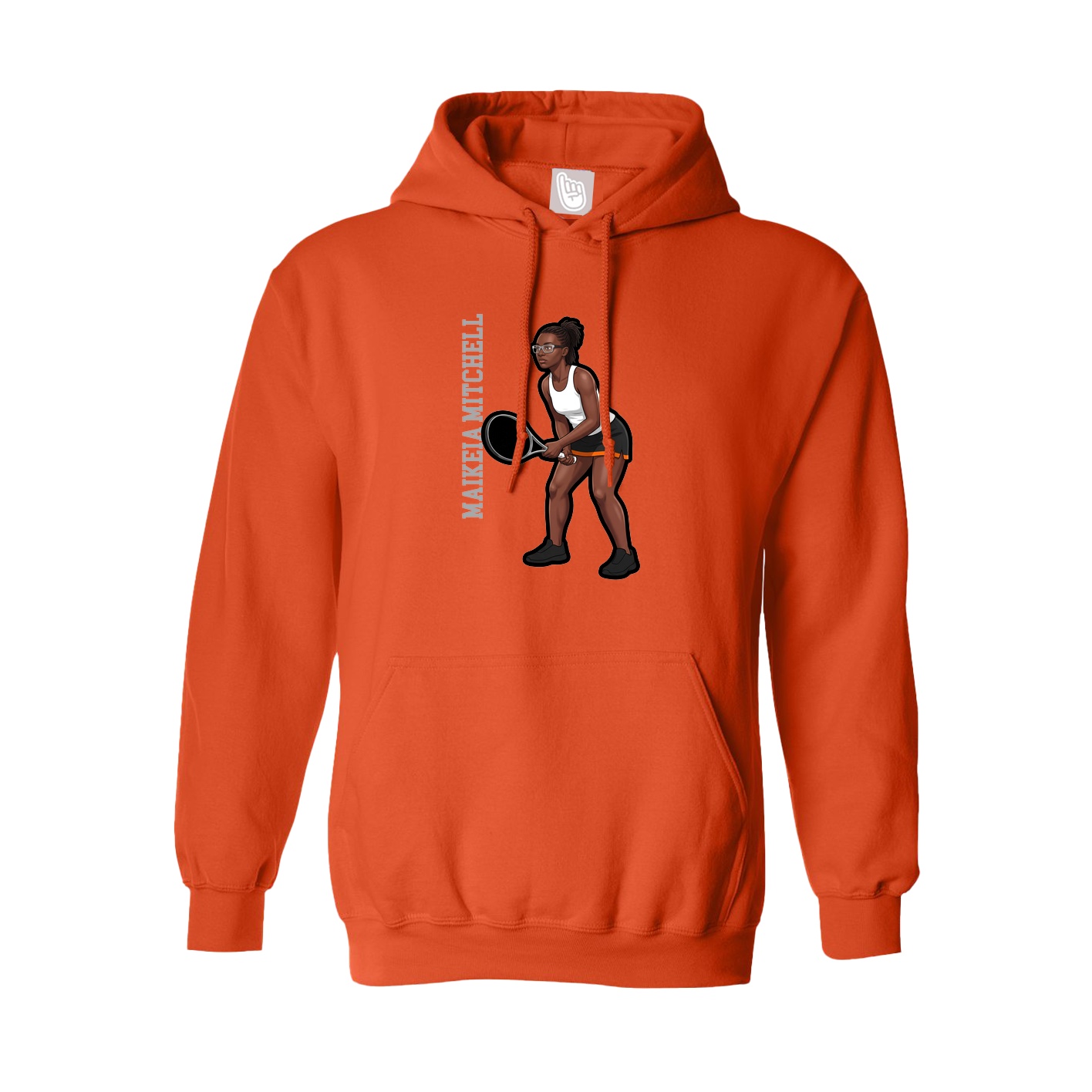 Youth Hoodie — Name Vertical in Orange