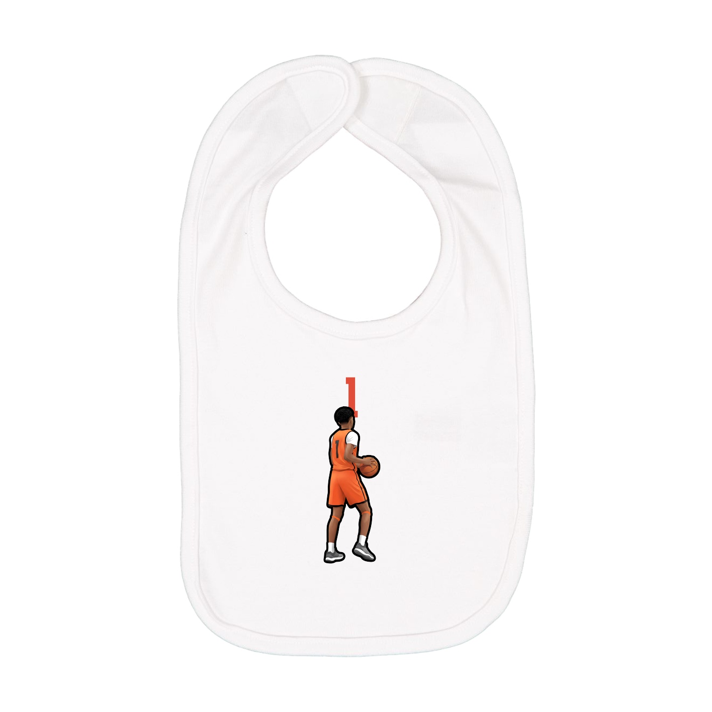 Infant Bib — Number Top in White