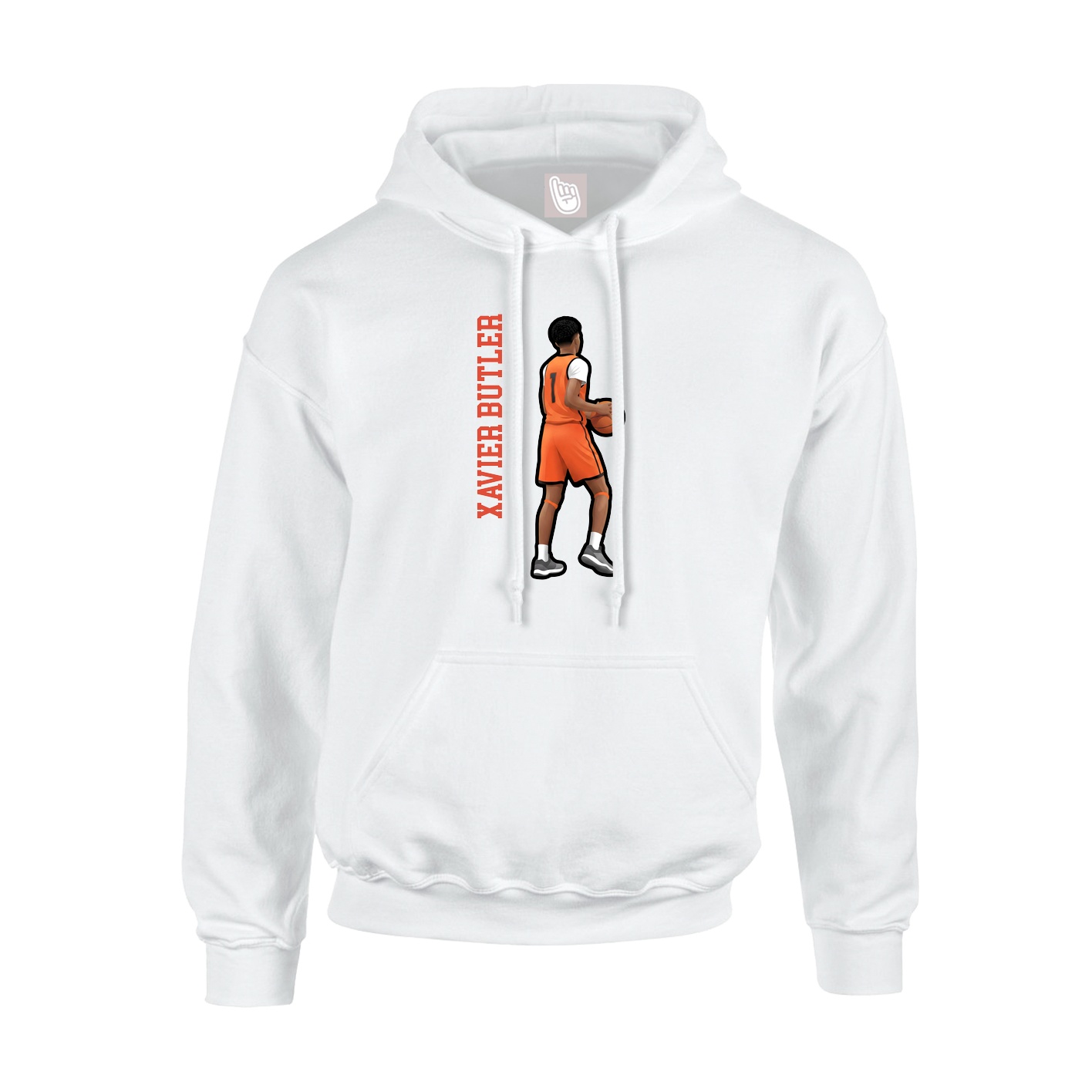 Youth Hoodie — Name Vertical in White
