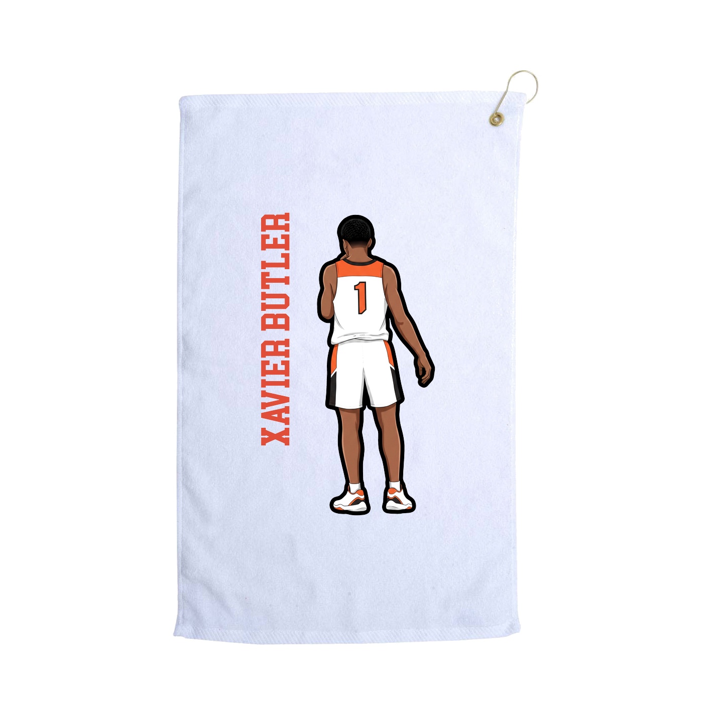 Golf Towel — Name Vertical in White