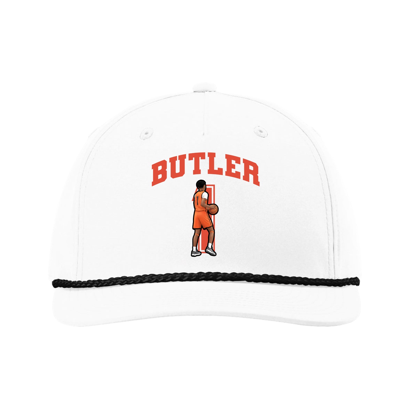Five-Panel Classic Rope Cap — Number in White