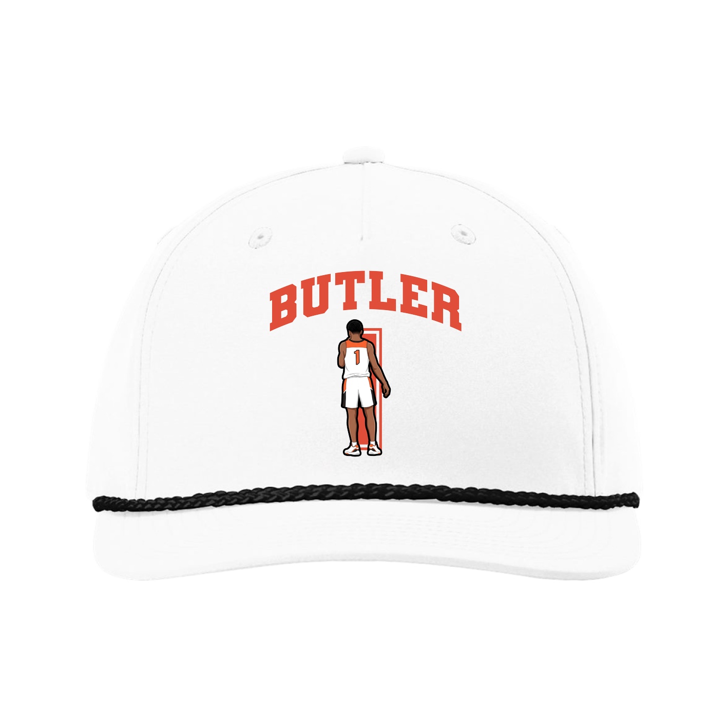 Five-Panel Classic Rope Cap — Number in White