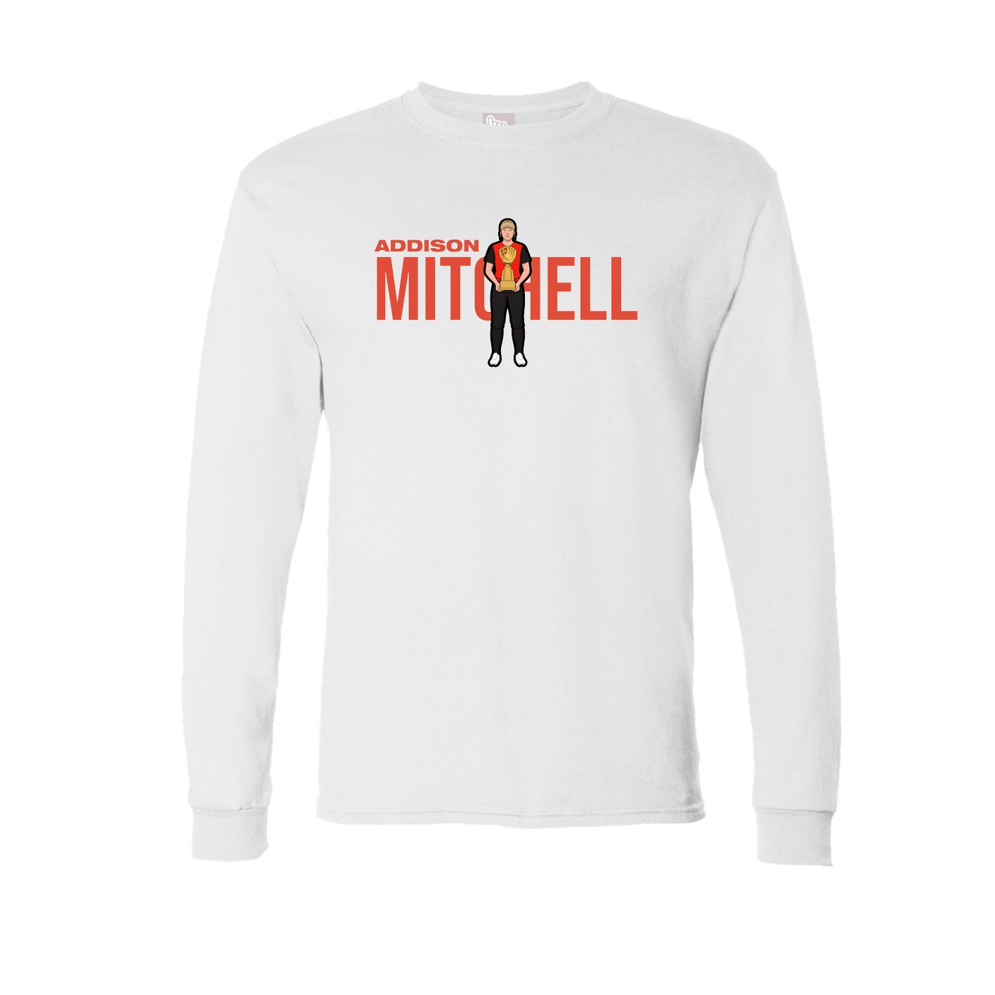 Long Sleeve Tee — Player Name in White