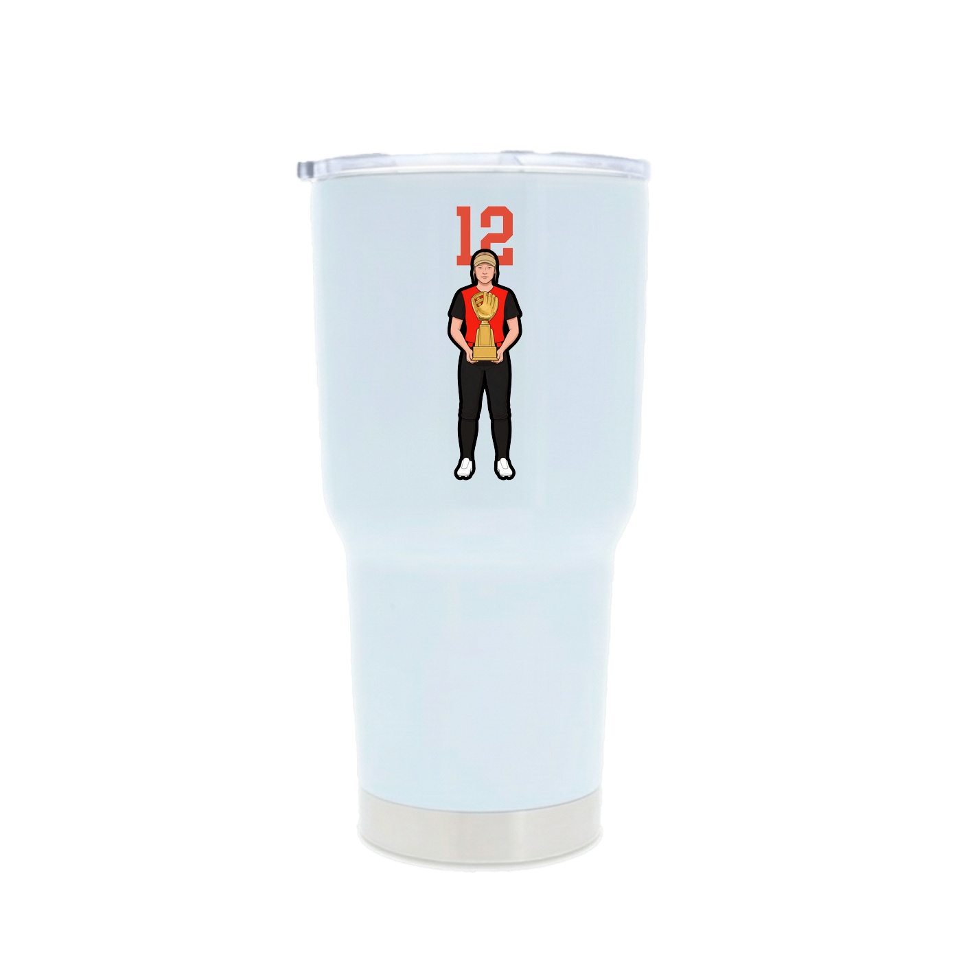 30oz Stainless Steel Tumbler — Number Top in White