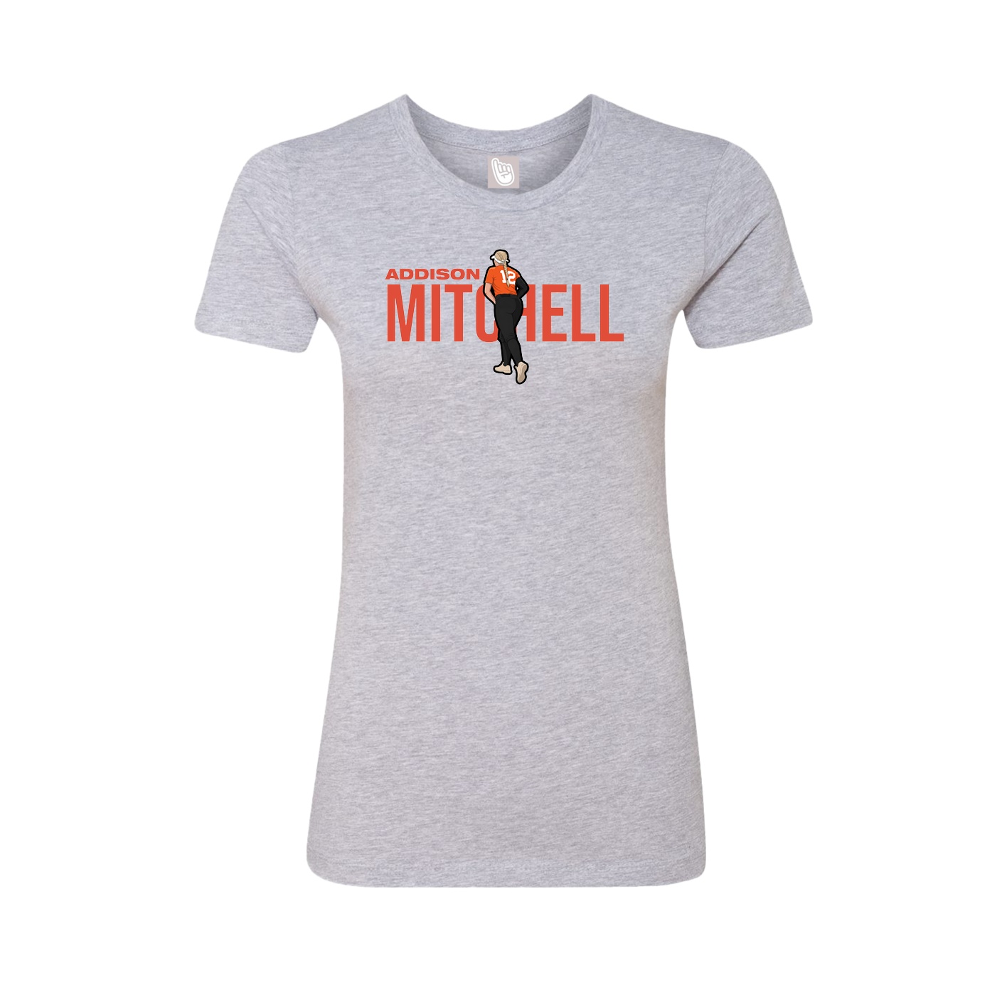 Fitted Women's Tee — Player Name in Grey