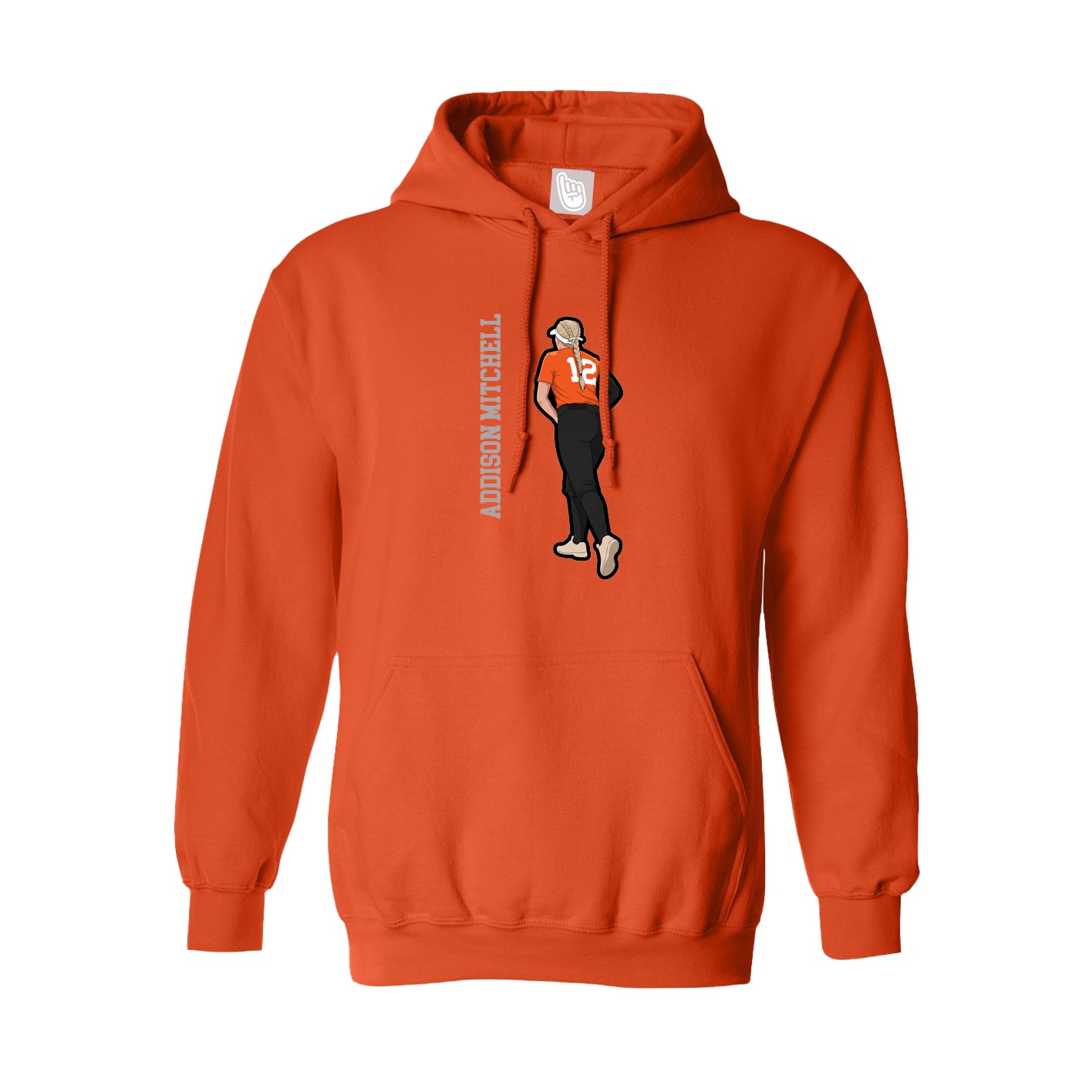 Hoodie — Name Vertical in Orange