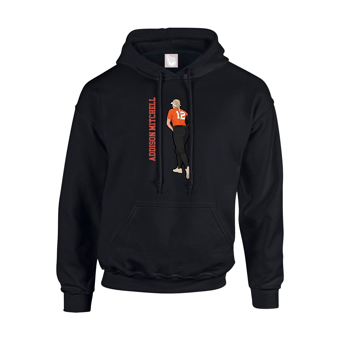 Youth Hoodie — Name Vertical in Black