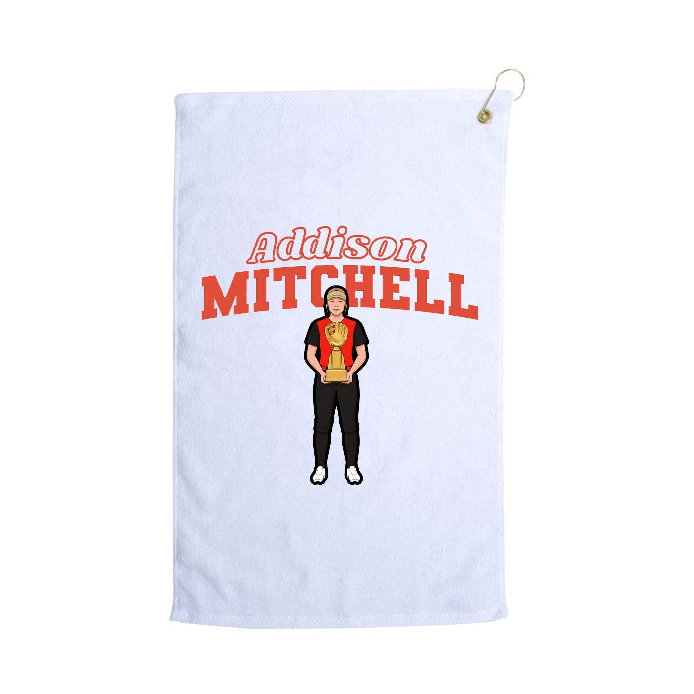 Golf Towel — Name Arch in White