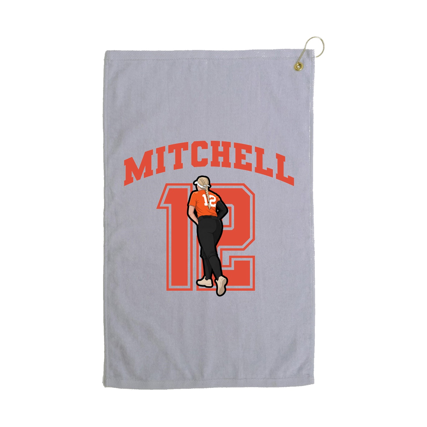 Golf Towel — Number in Grey