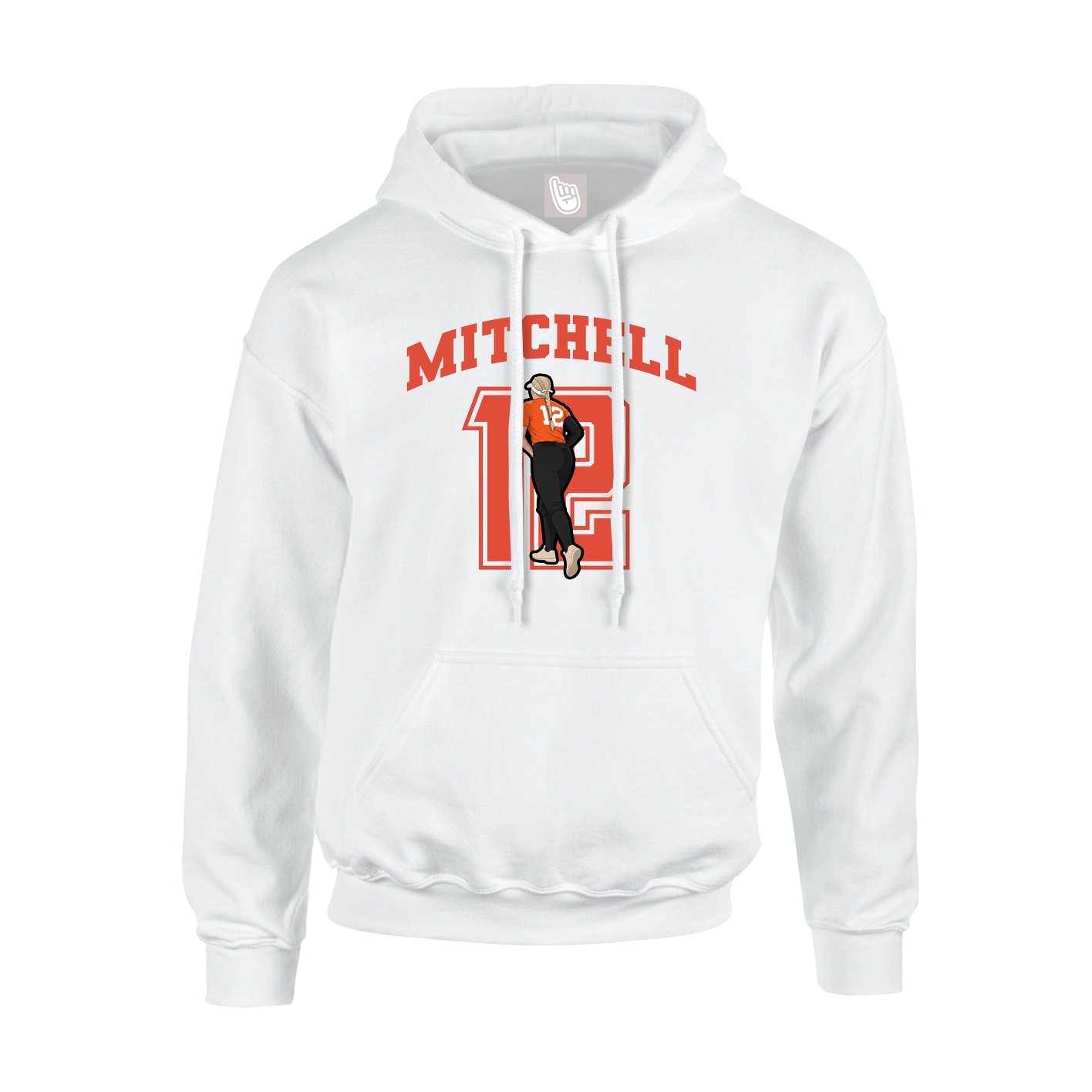 Youth Hoodie — Number in White
