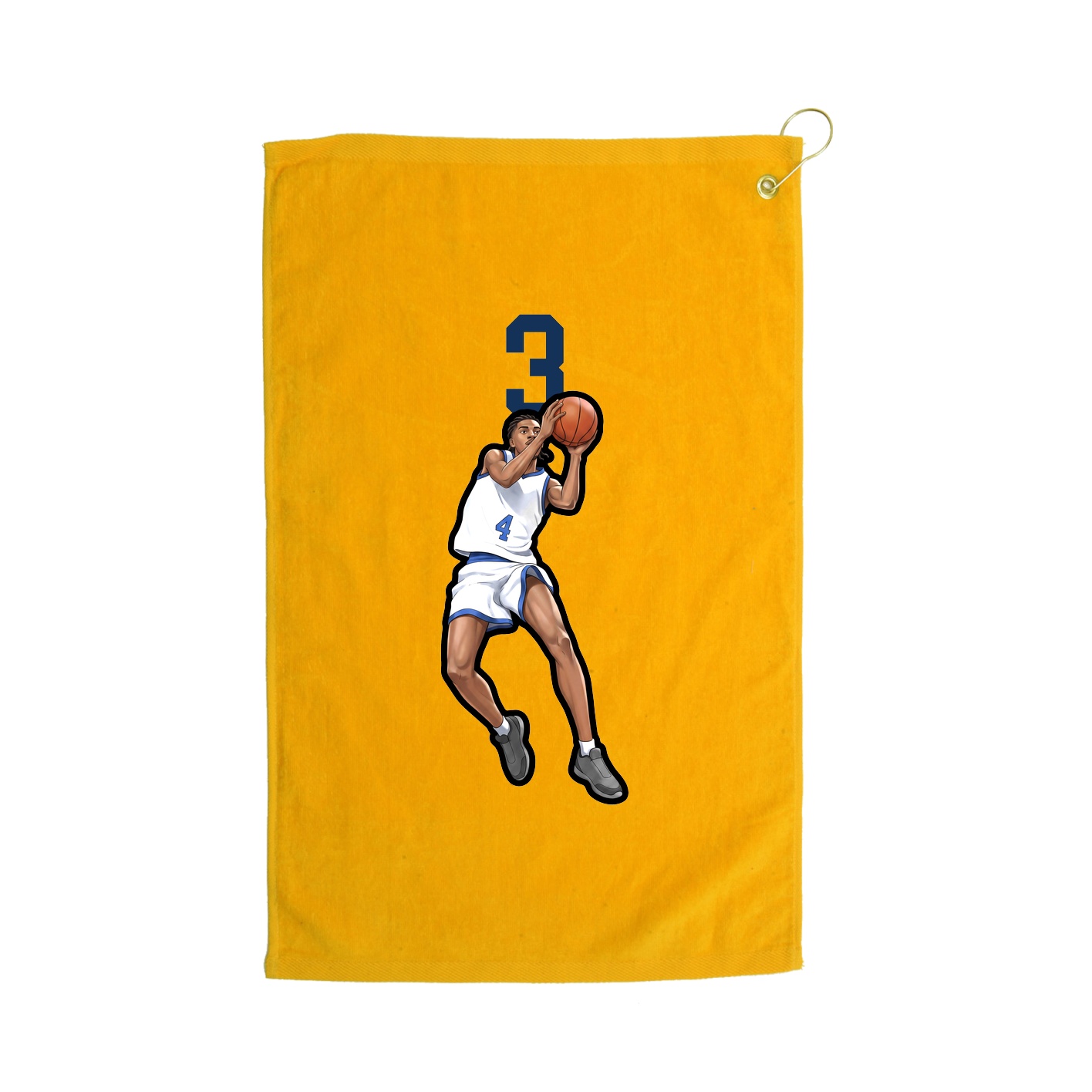 Golf Towel — Number Top in Gold