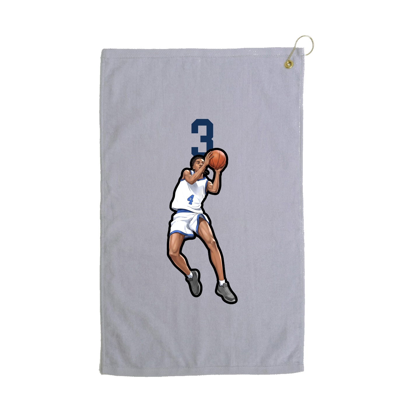 Golf Towel — Number Top in Grey