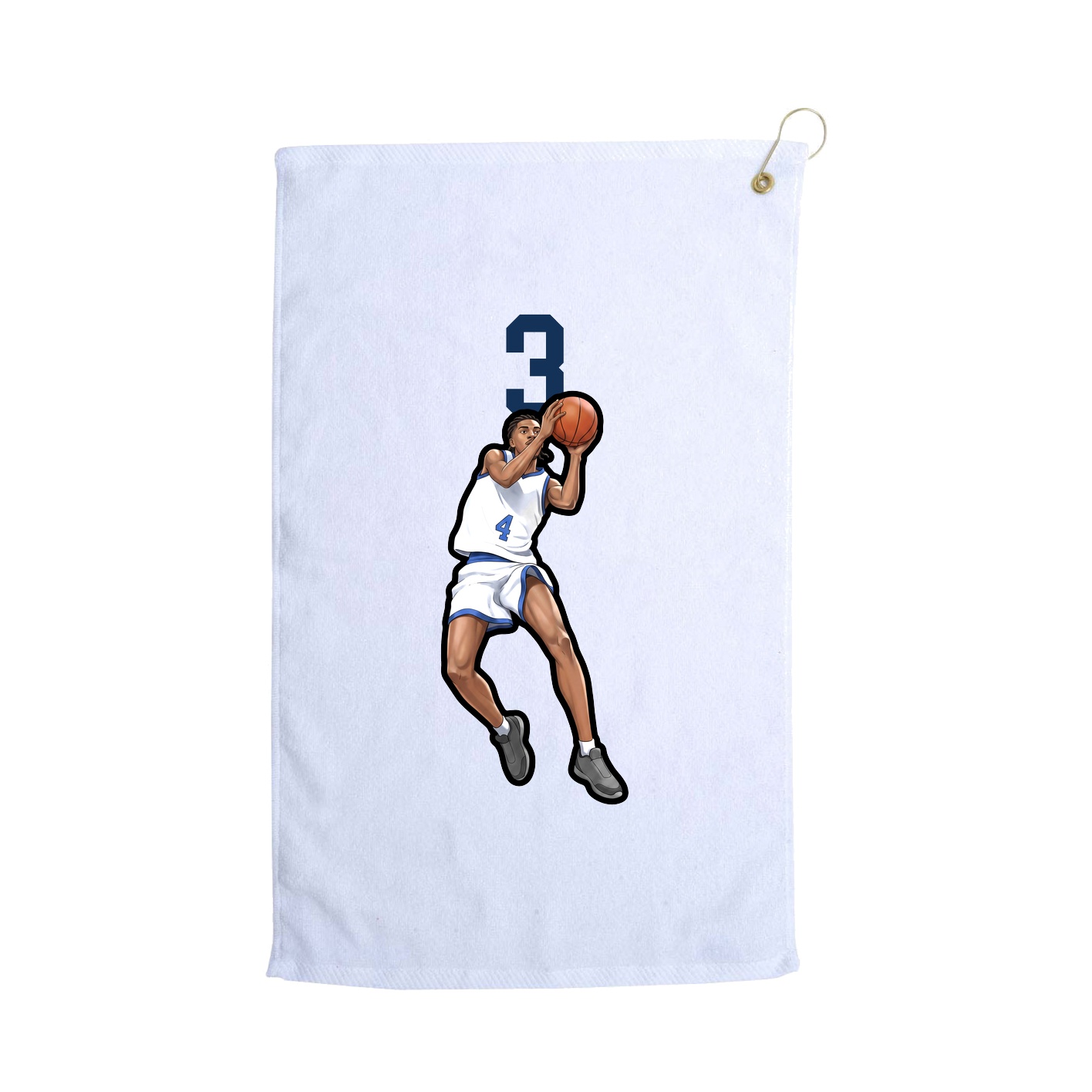 Golf Towel — Number Top in White