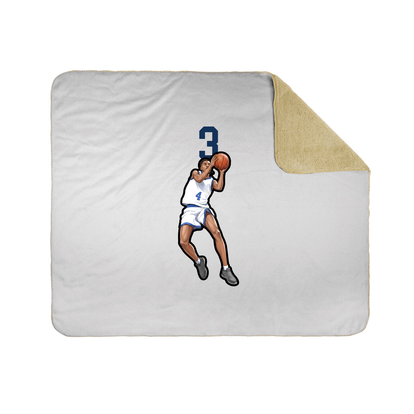 Throw Blanket — Number Top in White