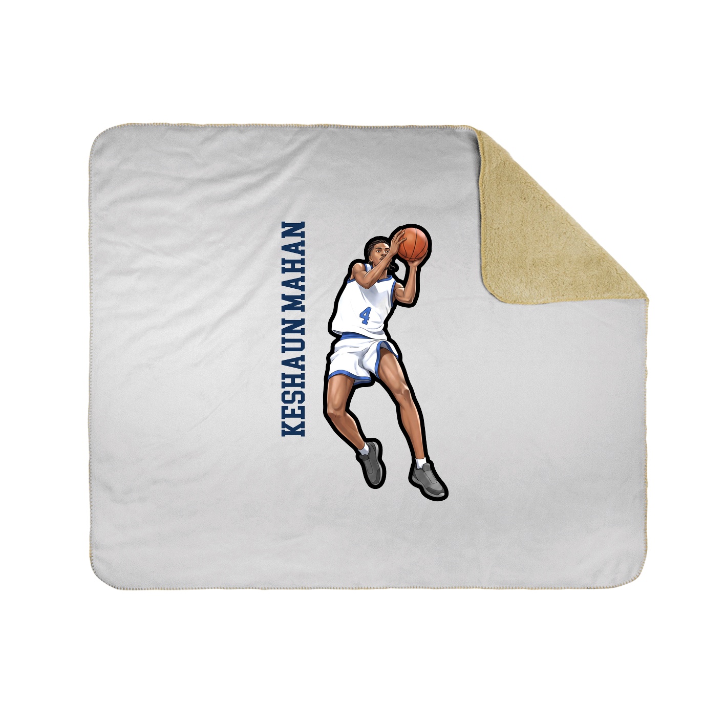 Throw Blanket — Name Vertical in White