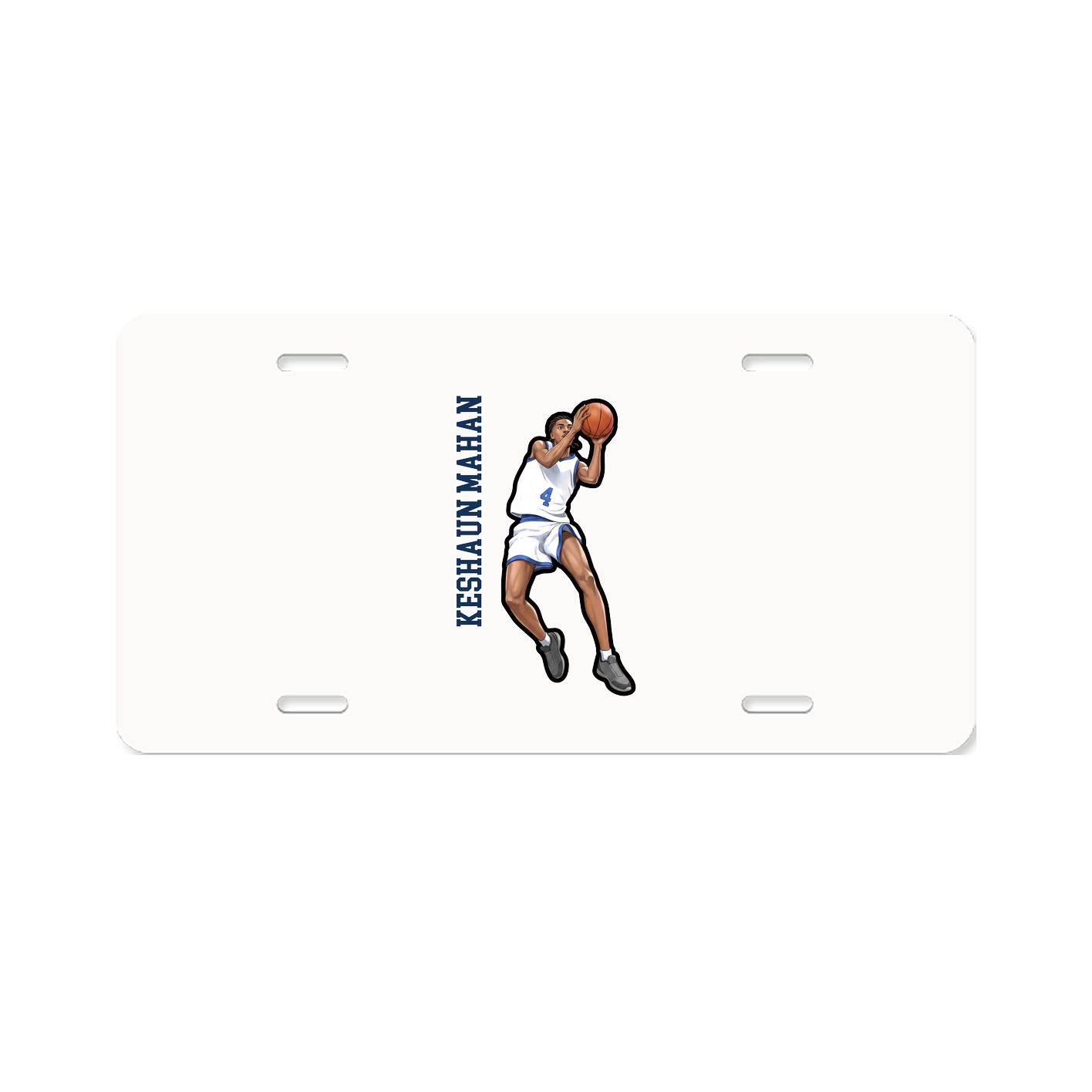 License Plate — Name Vertical in Classic