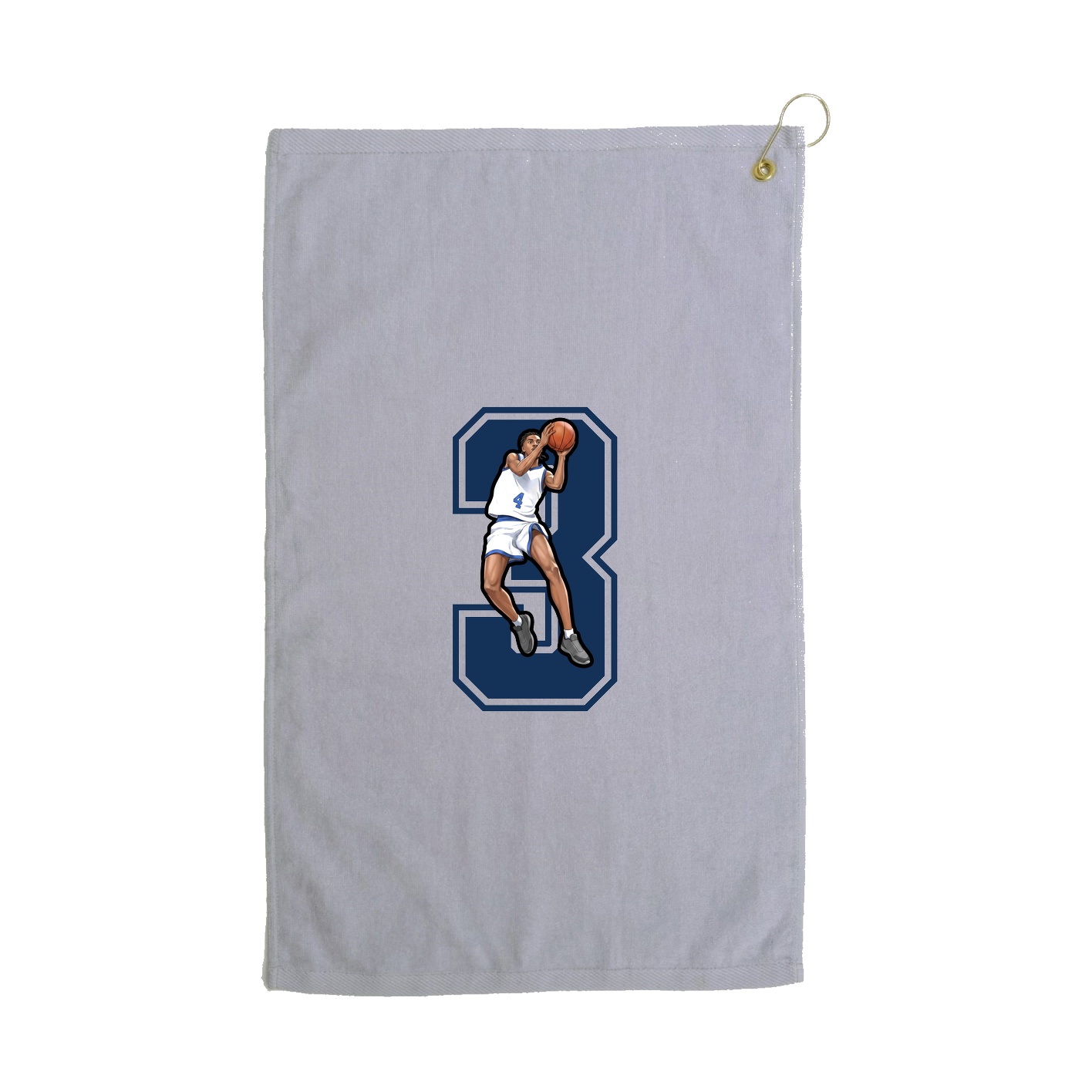 Golf Towel — Number in Grey
