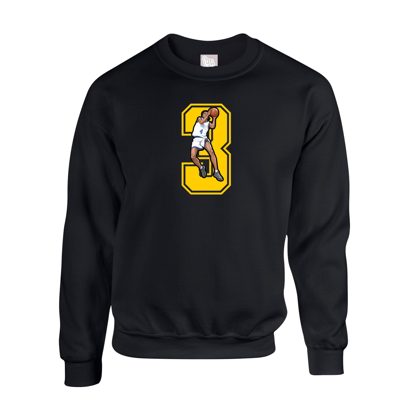Fleece Crew — Number in Black