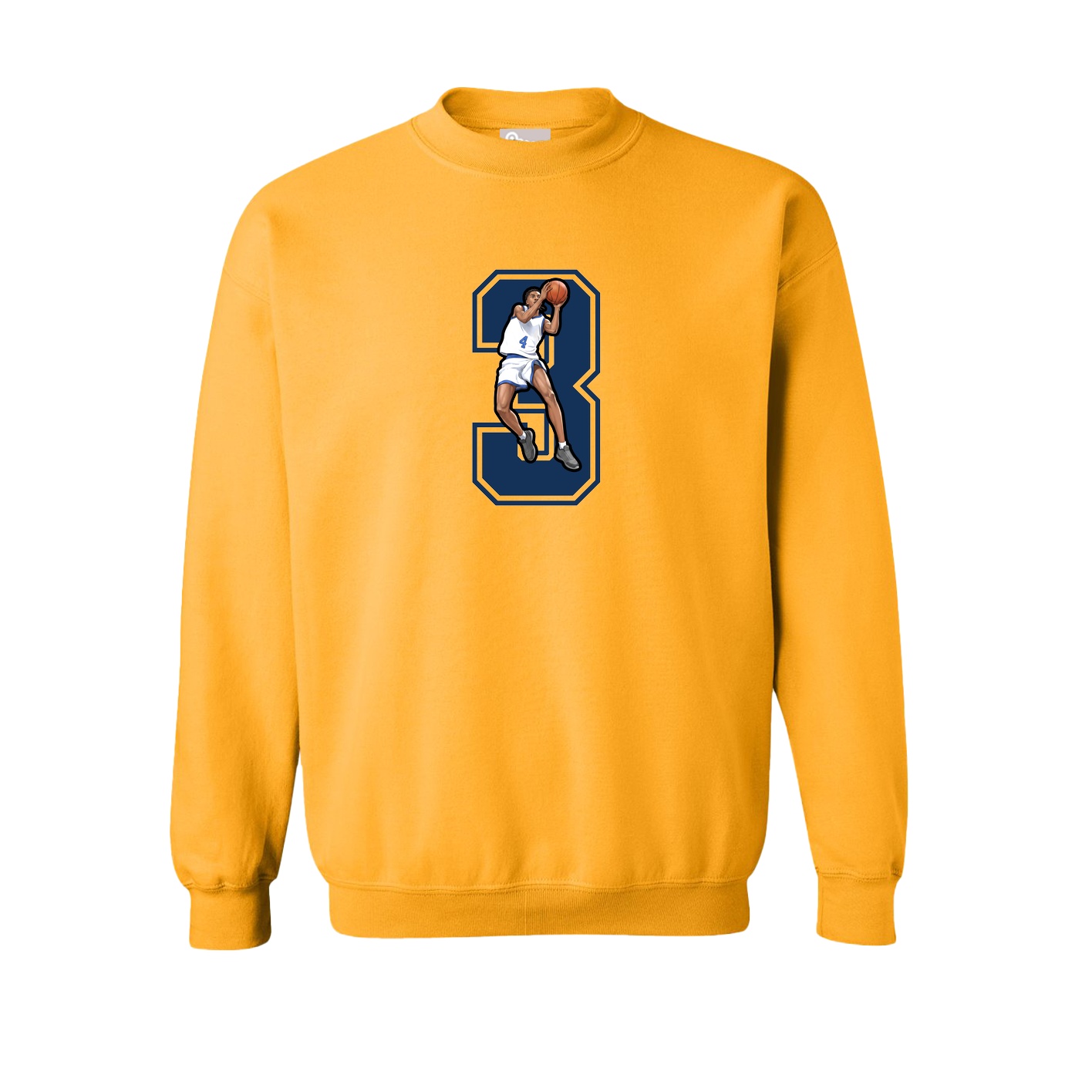Fleece Crew — Number in Gold