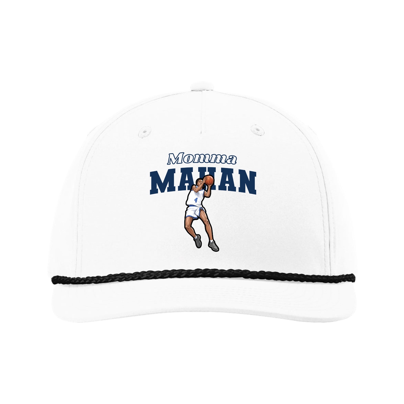 Five-Panel Classic Rope Cap — Mothers Day Block in White