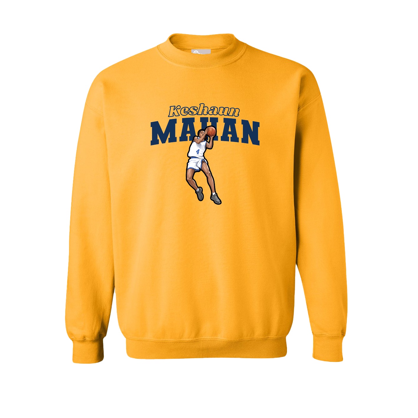 Fleece Crew — Name Arch in Gold