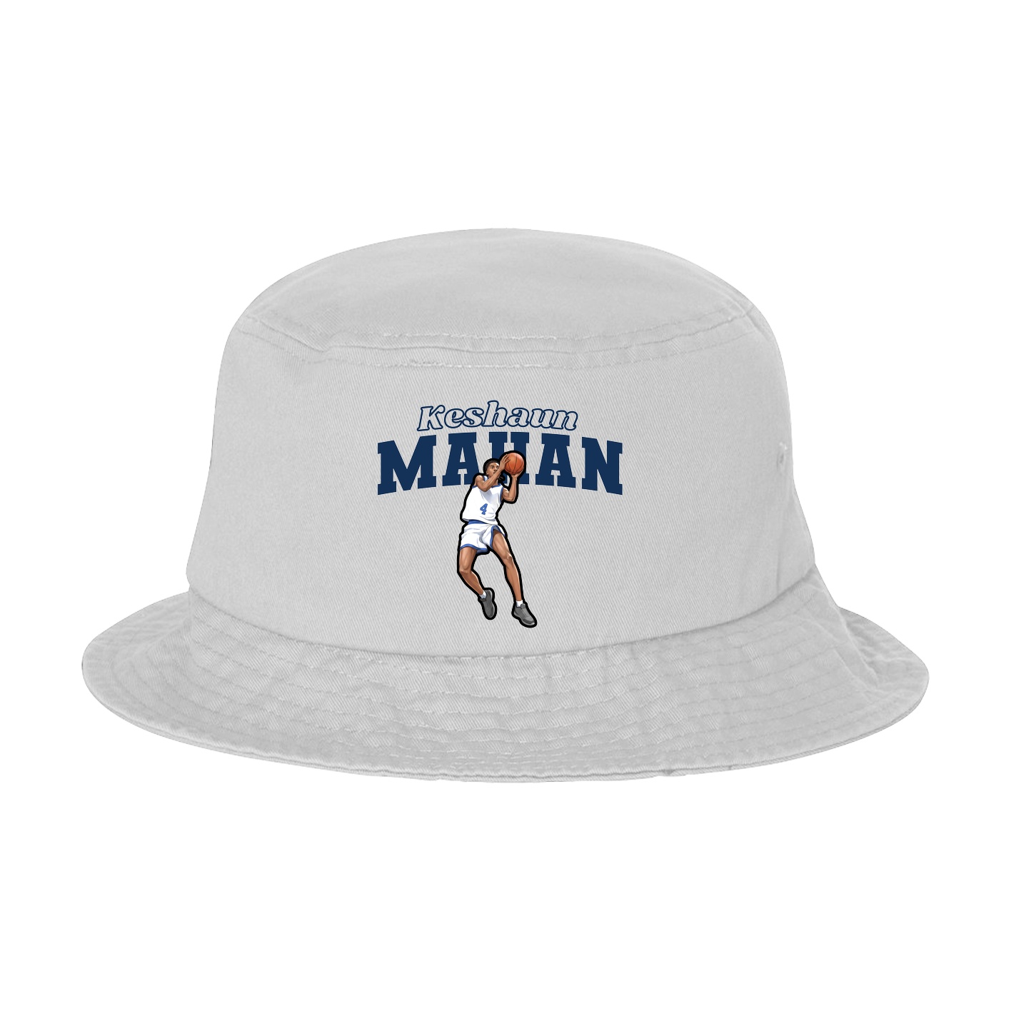 Bucket Cap — Name Arch in White