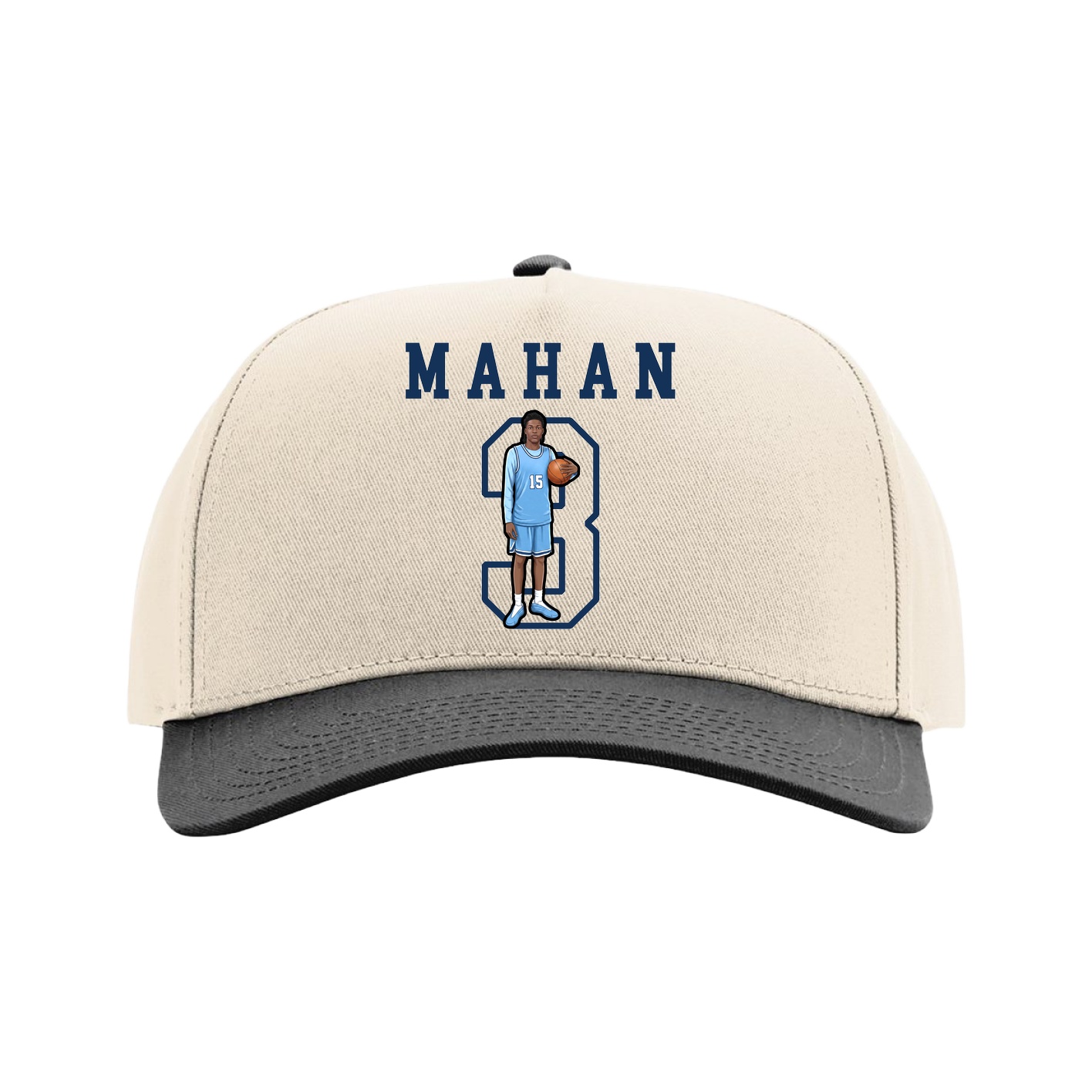 Full Fabric Five-Panel Champ Cap — Shirsey in Cream/Black